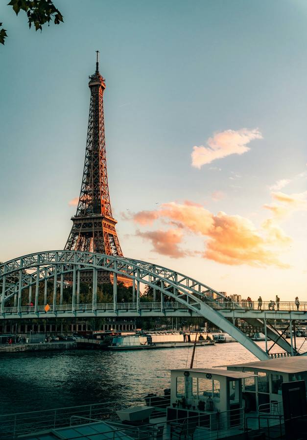 Eiffel Tower at sunset, Paris, France